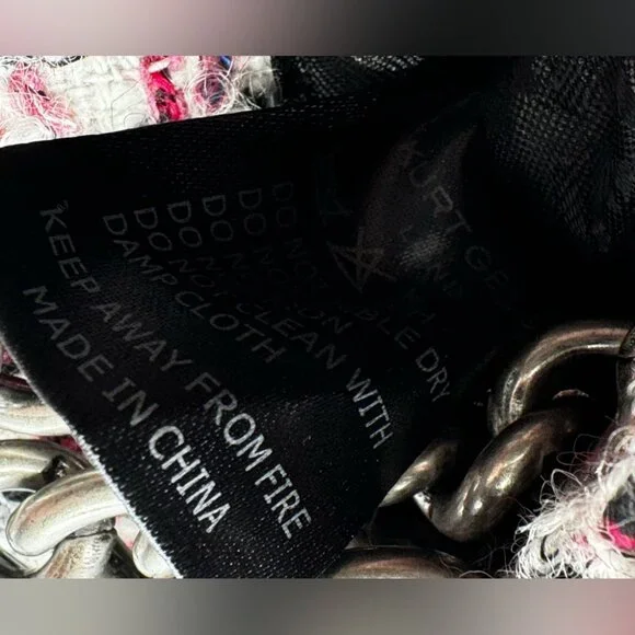 🆕 KURT GEIGER LONDON 🧿 NWOT Tweed Crossbody Bag, Pink & Black Tweed - Picture 11 of 15